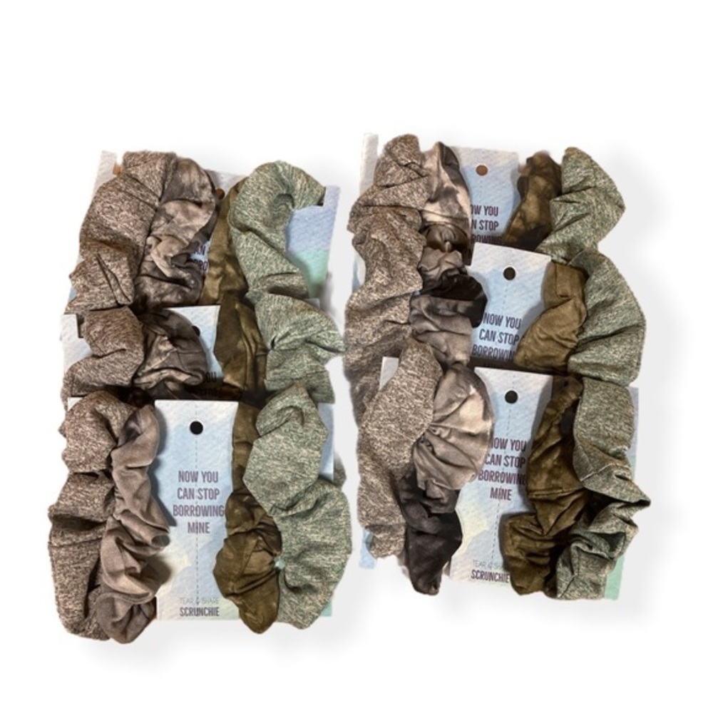 Scrunchie Lot | Team Gift | Spirit Squad | Dance Team | 6 pack | Greens & Greys